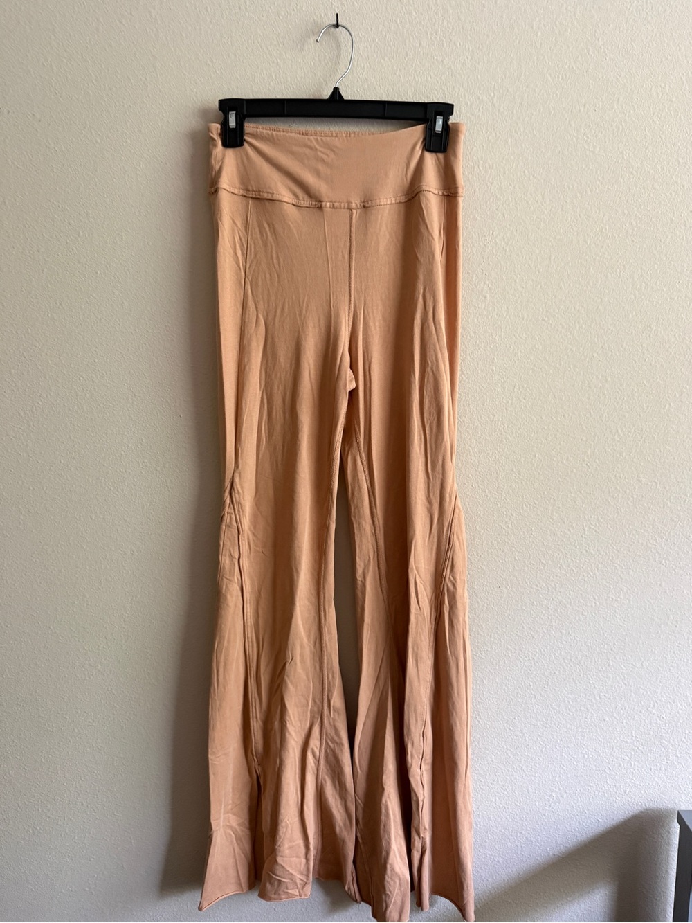 Free People Peach Wide Leg High-Waist Pants